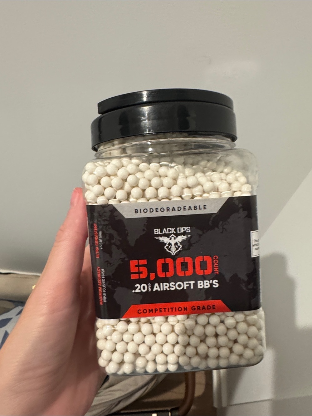 Black Ops 5,000 Count .20g Airsoft BBs - White